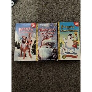 Vintage Christmas VHS Tapes, Rudolph, Santa Clause Bundle